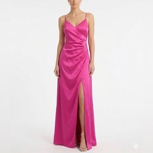 AQUA Cut Out Tie Back A-Line Evening Gown Colorful Pink Size 8 Formal Dress